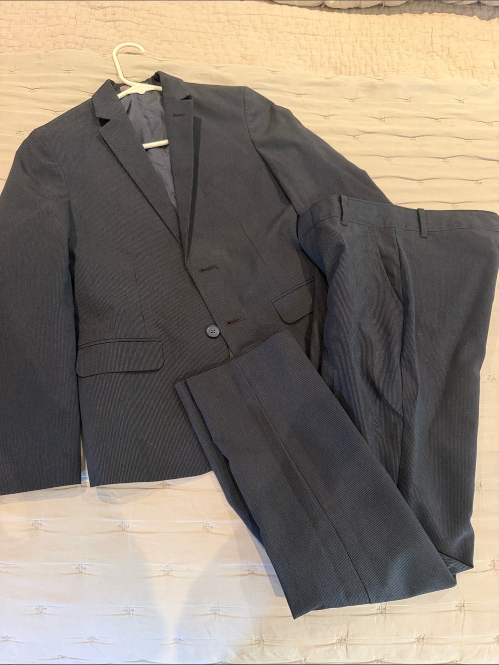 Boy’s Classic Dark Gray Suit Blazer and Pants - 12 year
